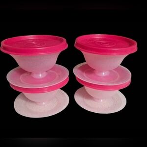 Tupperware Pink Disposable Bowl Set